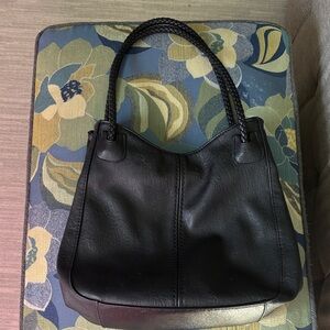 Elegant Alba Shoulder Bag, Hobo Vegan Black Leather